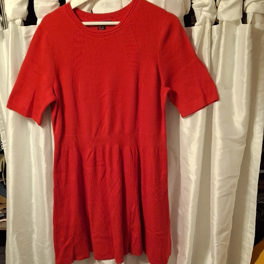 Banana Republic Vibrant Red Knit Sweater Dress XL - Picture 1 of 7